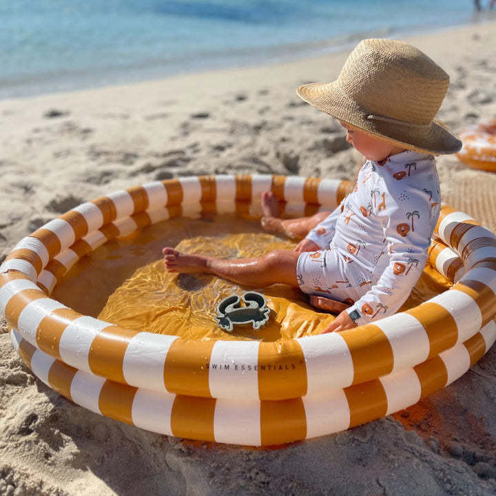 SWIM ESSENTIALS Inflatable Kids Pool, 100cm, Yellow Stripes