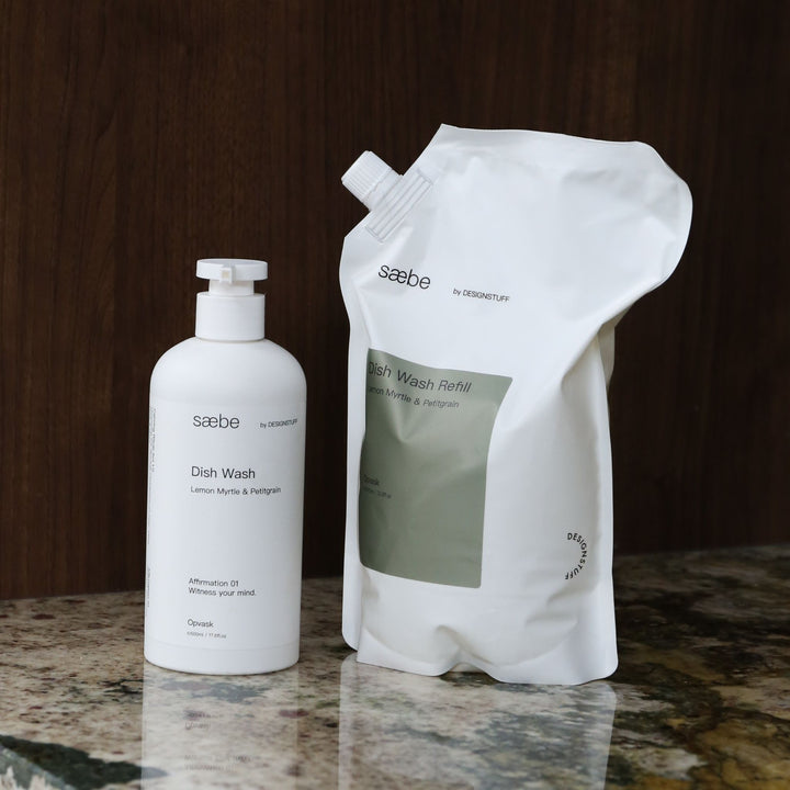 DESIGNSTUFF Saebe Dish Wash Refill, Lemon Myrtle & Petitgrain, 1L