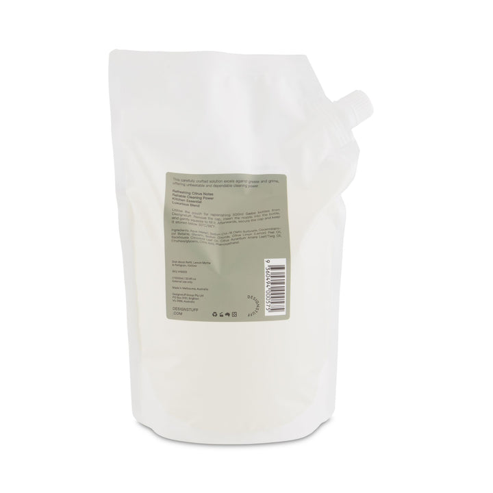 DESIGNSTUFF Saebe Dish Wash Refill, Lemon Myrtle & Petitgrain, 1L