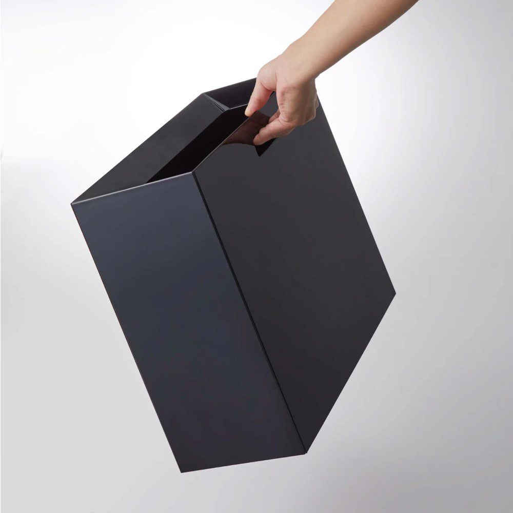YAMAZAKI Tower Rectangular Trash Can/Rubish Bin, Black