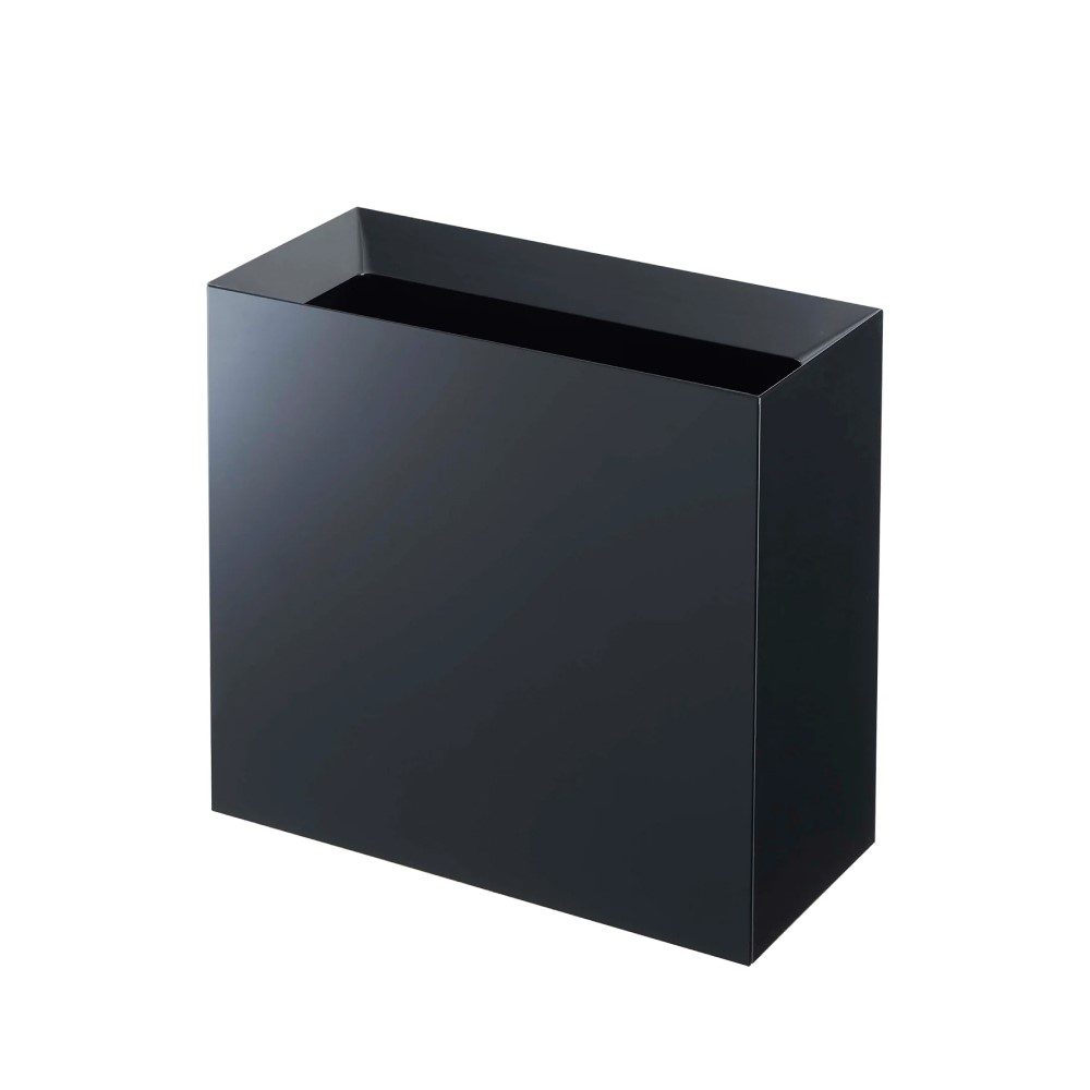 YAMAZAKI Tower Rectangular Trash Can/Rubish Bin, Black