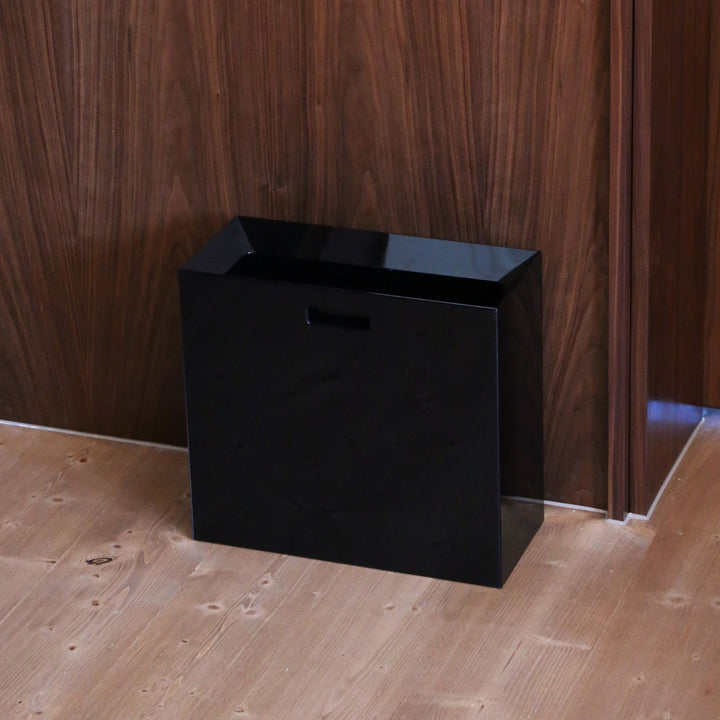 YAMAZAKI Tower Rectangular Trash Can/Rubish Bin, Black