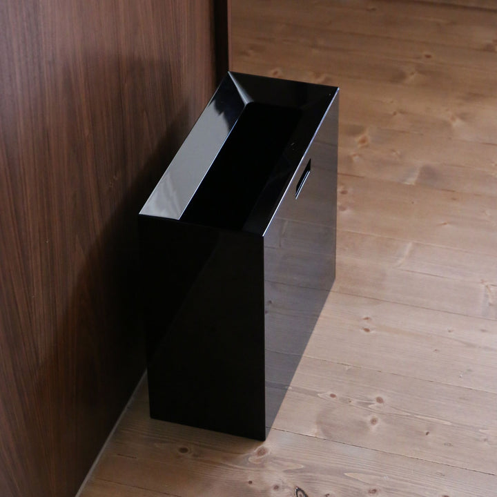 YAMAZAKI Tower Rectangular Trash Can/Rubish Bin, Black