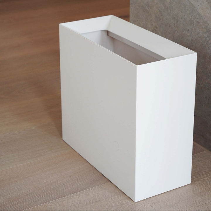 YAMAZAKI Tower Rectangular Trash Can Rubbish Bin White
