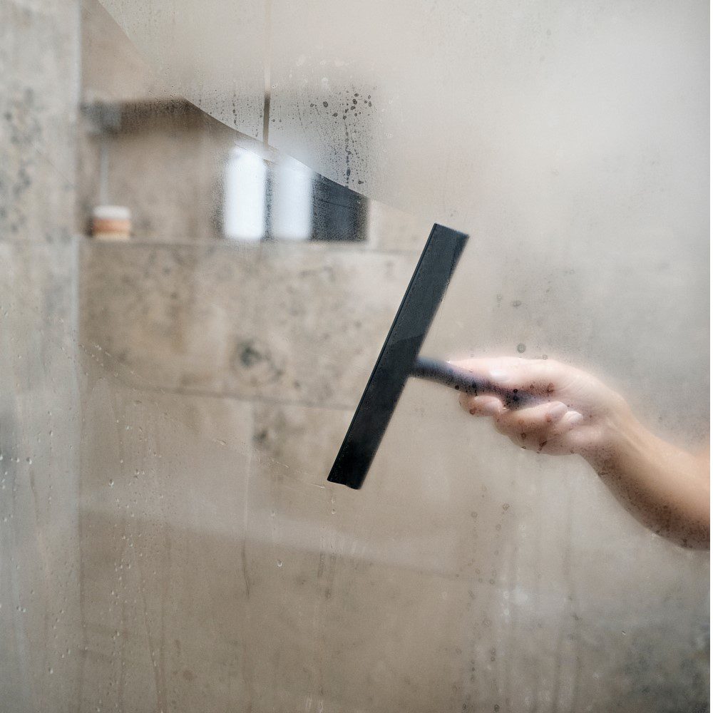 ZONE DENMARK Shower Wiper Squeegee w/ 3M Holder, Black