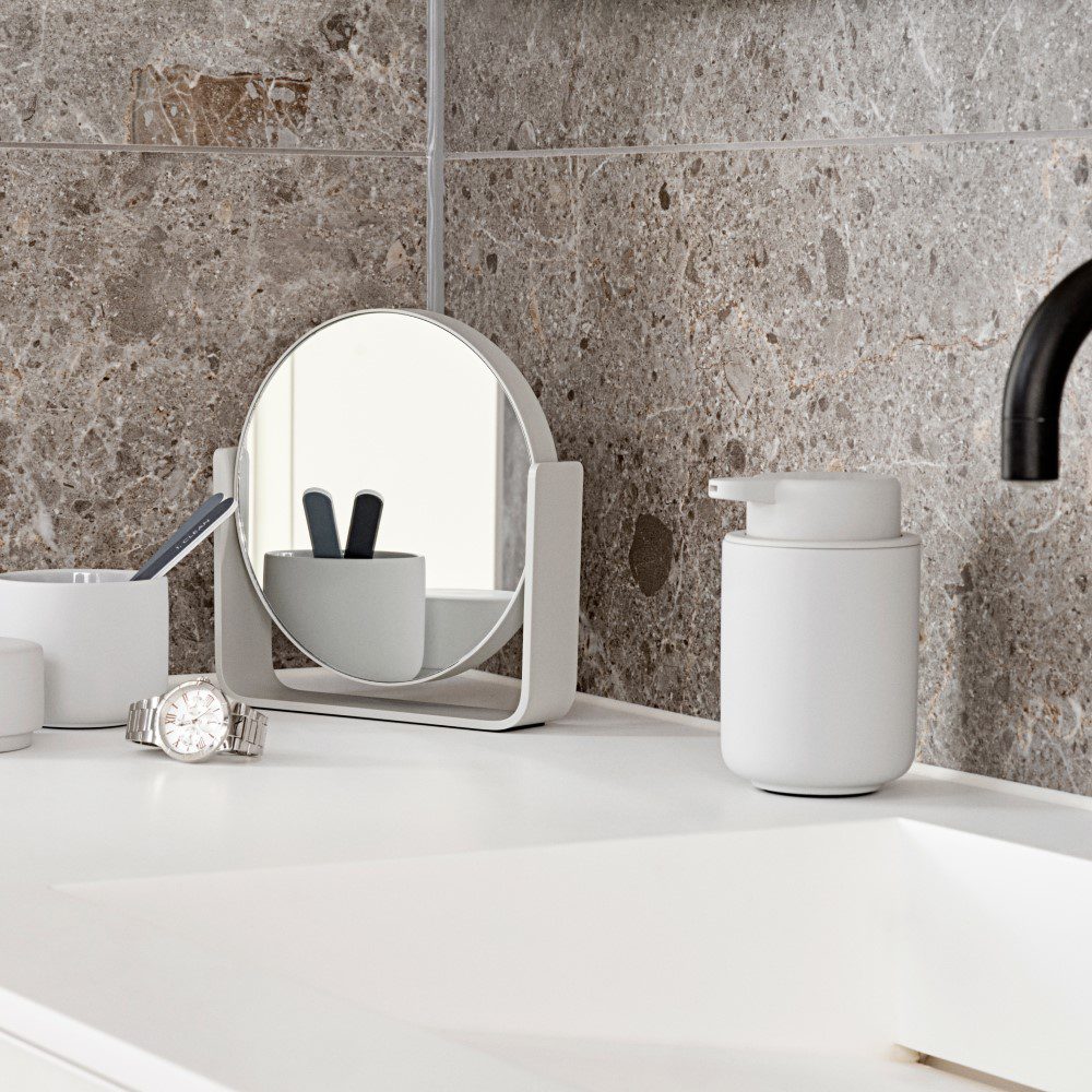 ZONE DENMARK Ume Soap Dispenser 250ml, H12.8cm, Soft Grey