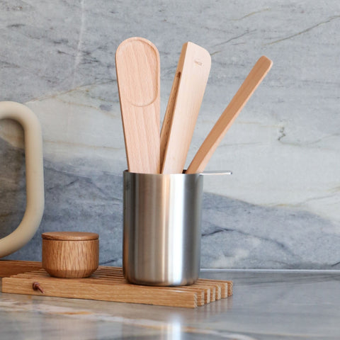 ZONE DENMARK Singles Kitchen Utensil Set 4 pcs (Container, Tongs, Spatula, Stirring Spoon)