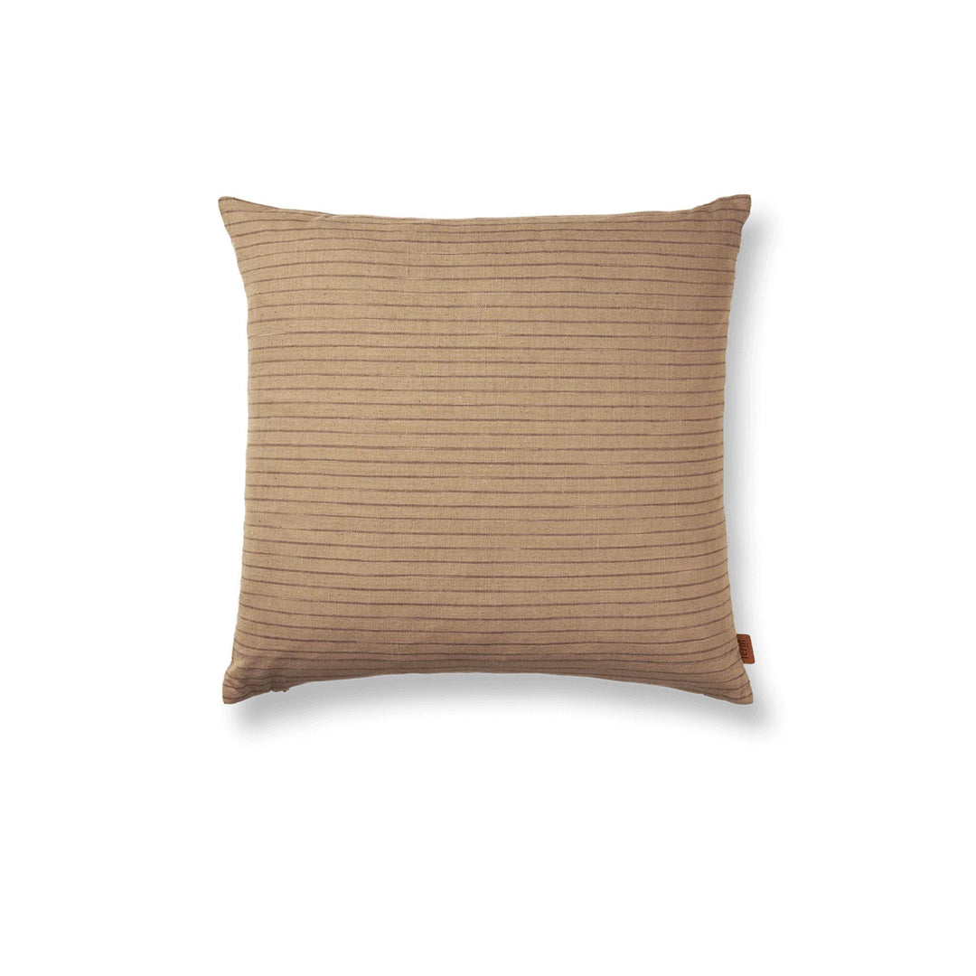 FERM LIVING Brown Cotton Cushion, Lines, 50x50cm