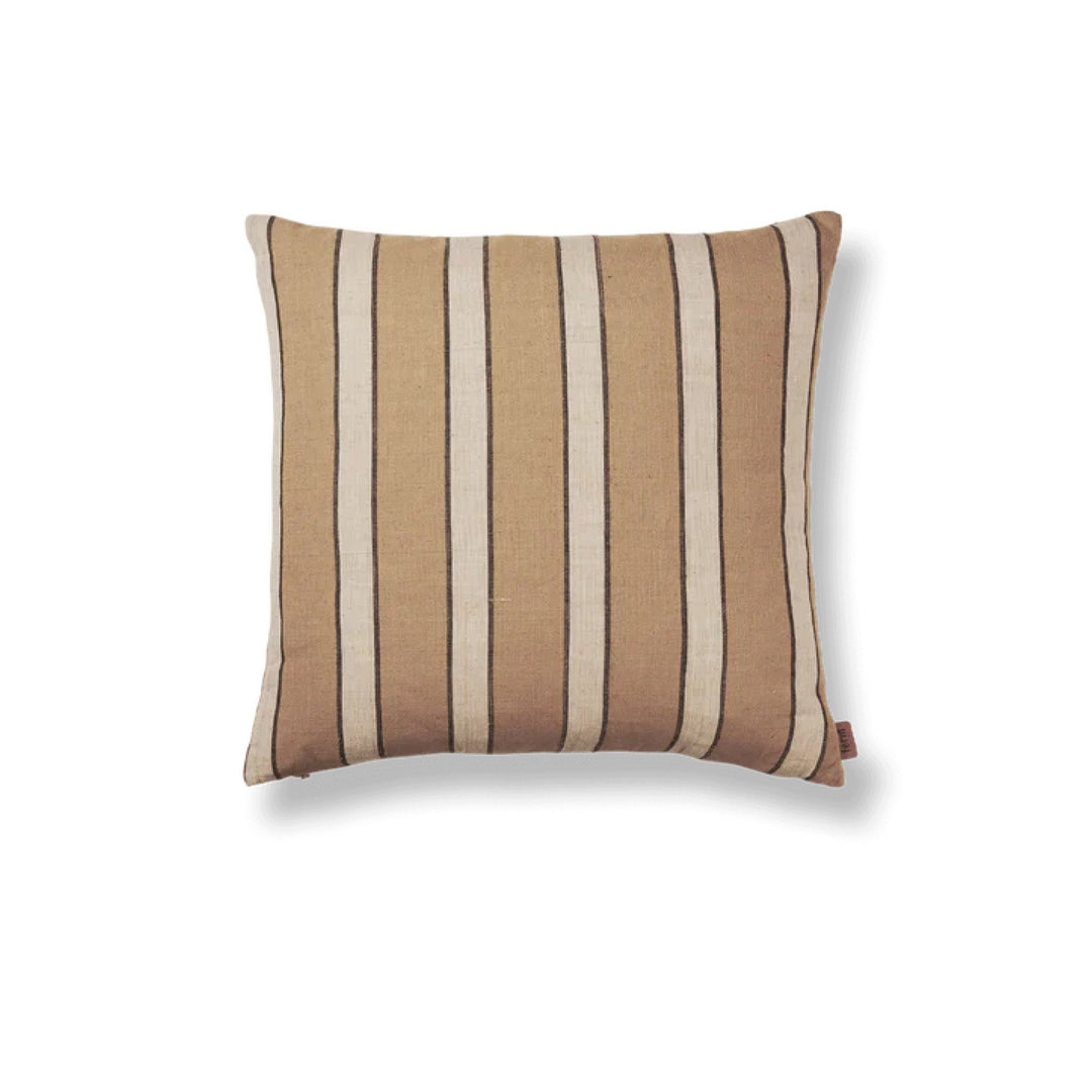FERM LIVING Brown Cotton Cushion, Stripe, 50x50cm