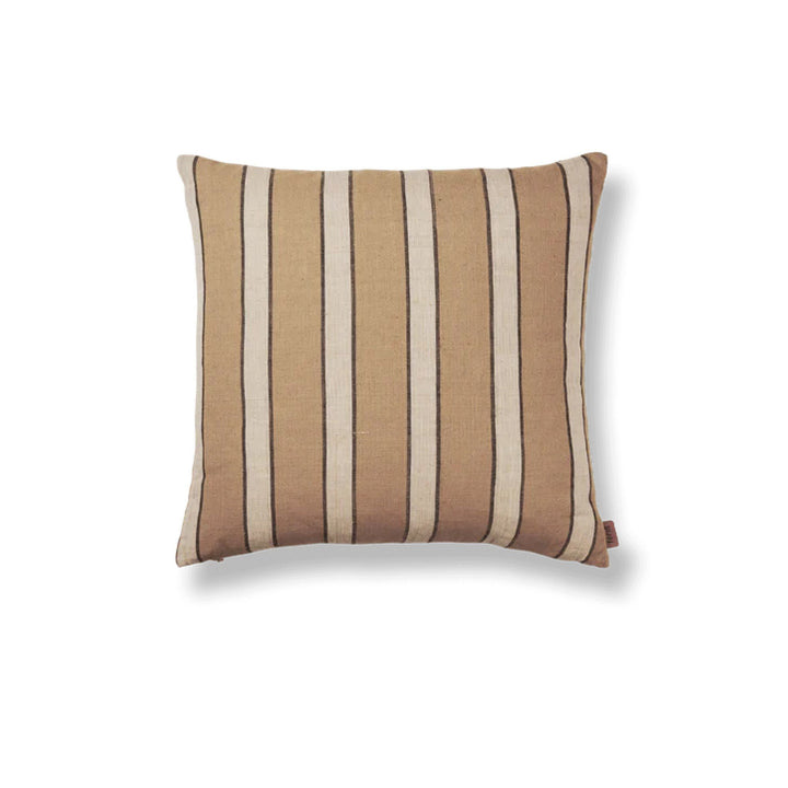 FERM LIVING Brown Cotton Cushion, Stripe, 50x50cm