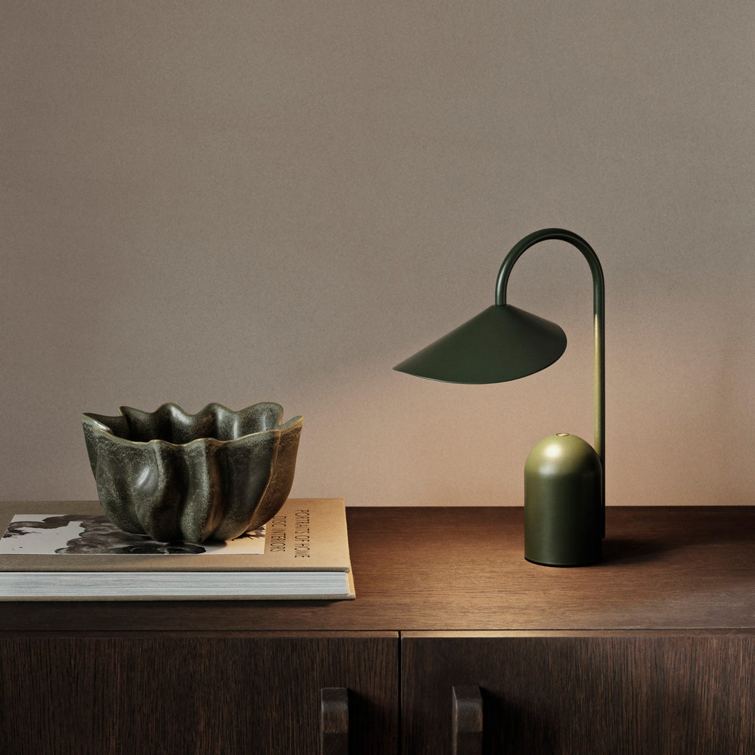 FERM LIVING Arum Portable Lamp, Grass Green