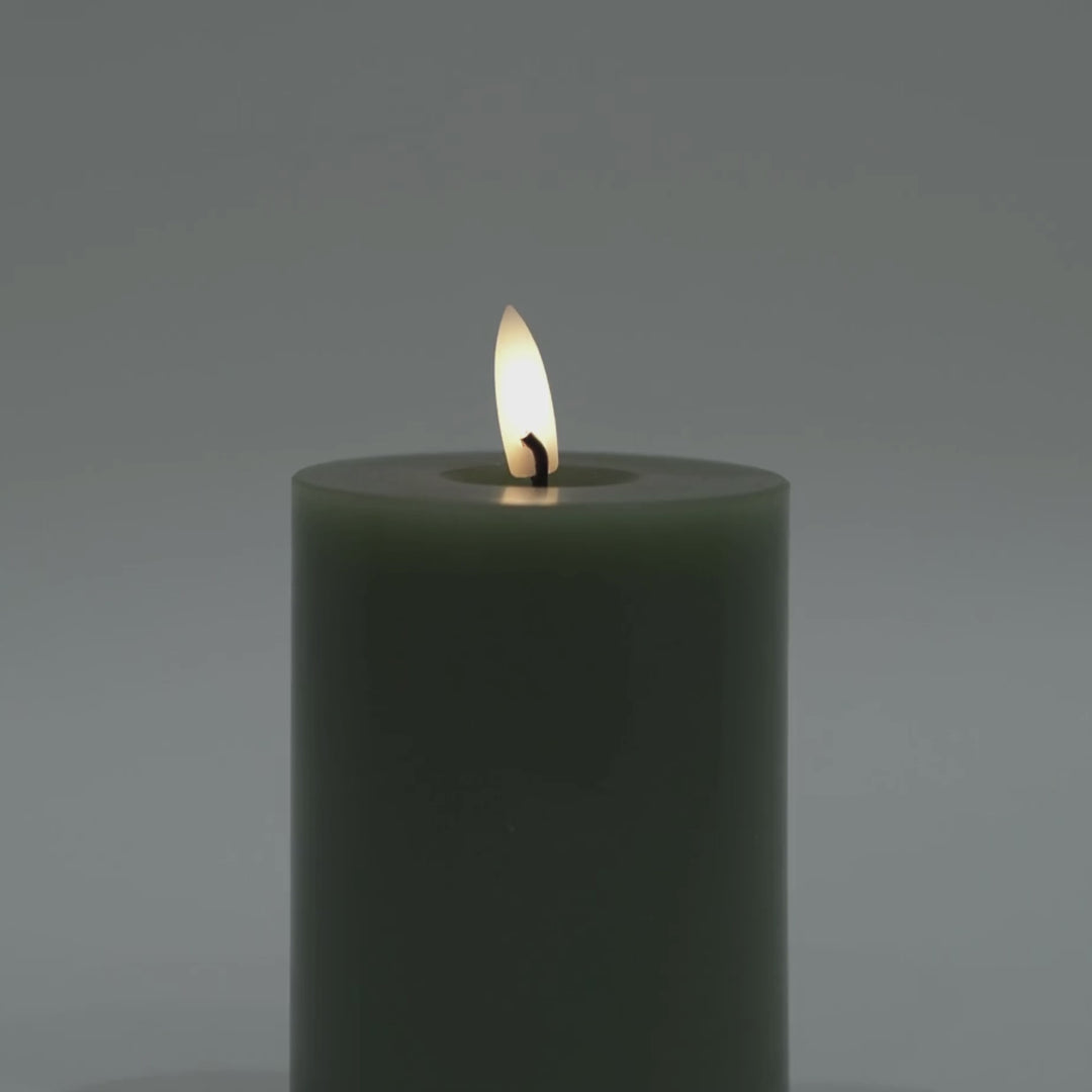 ESTER & ERIK LED Pillar Candle, 15cm, Green Soil