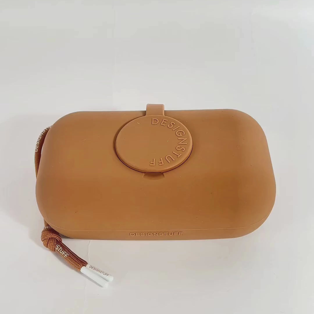 DESIGNSTUFF CUBI Wet Wipes Cover, Camel