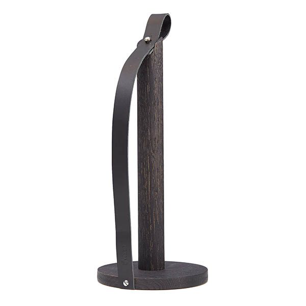 BY WIRTH Hands On Paper Towel Holder Black Leather + Oak -8175