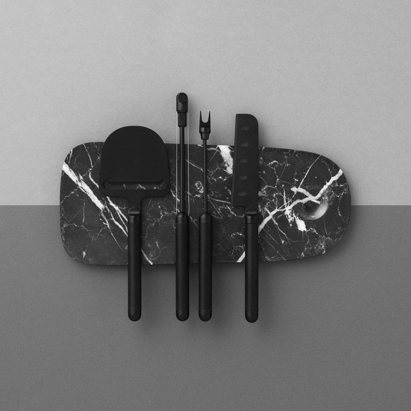 NORMANN COPENHAGEN Pebble Cheese Board Small Black Marble -14105