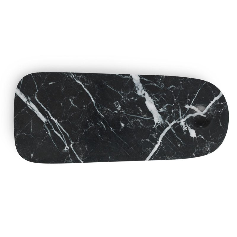 NORMANN COPENHAGEN Pebble Cheese Board Small Black Marble -0