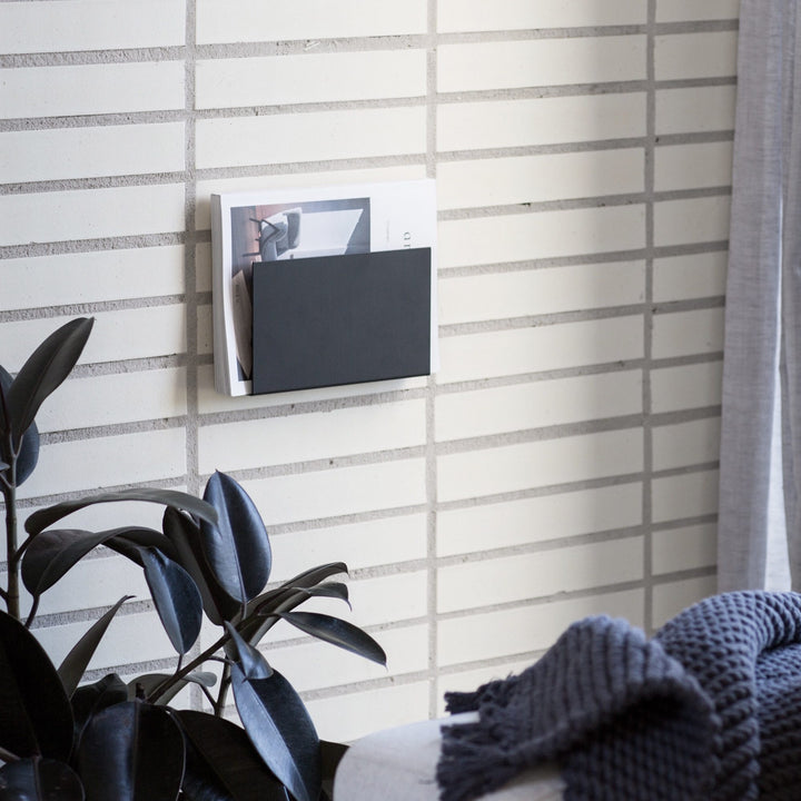 Matte Black Steel "HOLD ALL" Magazine, Menu, Book + Letter Holder 22x13 cm-23178