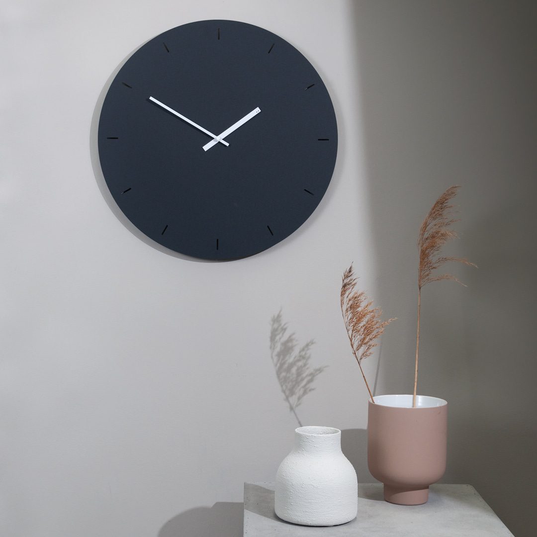 TOO DESIGNS Minimal Clock, Black, Ø 49 cm