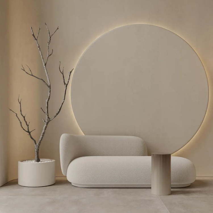 FERM LIVING Rico Divan Left, Boucle, Off-White