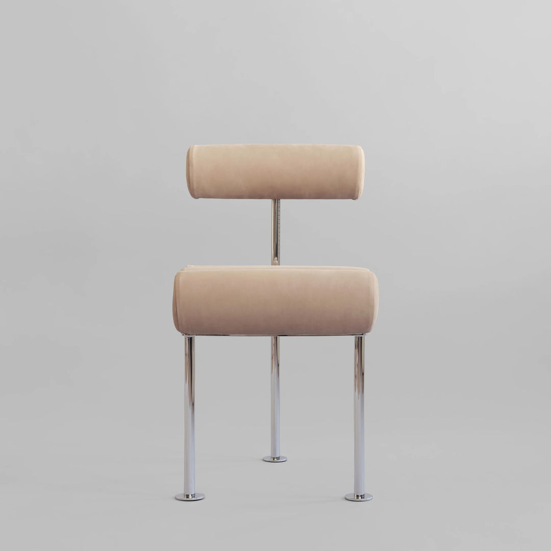 PRE-ORDER │ 101 COPENHAGEN Hiro Dining Chair, Stainless Steel/Nubuck