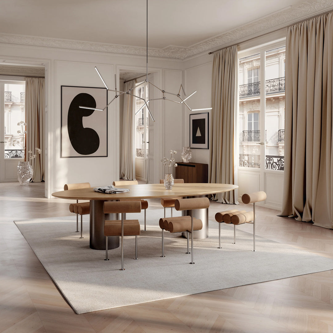 PRE-ORDER │ 101 COPENHAGEN Hiro Dining Chair, Stainless Steel/Nubuck