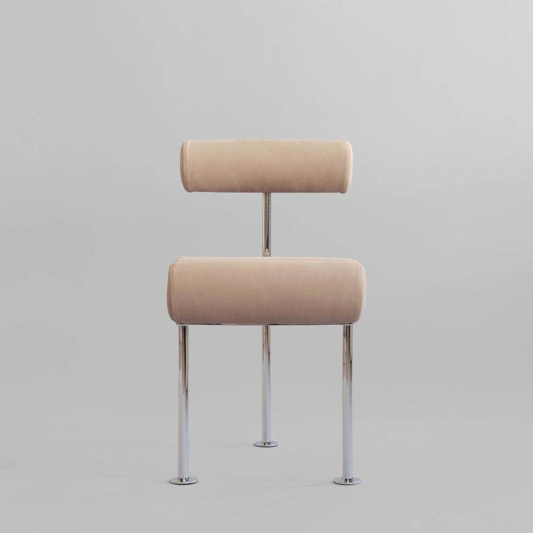 PRE-ORDER │ 101 COPENHAGEN Hiro Dining Chair, Stainless Steel/Nubuck