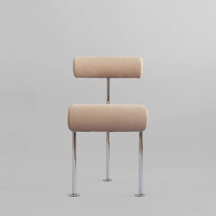 PRE-ORDER │ 101 COPENHAGEN Hiro Dining Chair, Stainless Steel/Nubuck