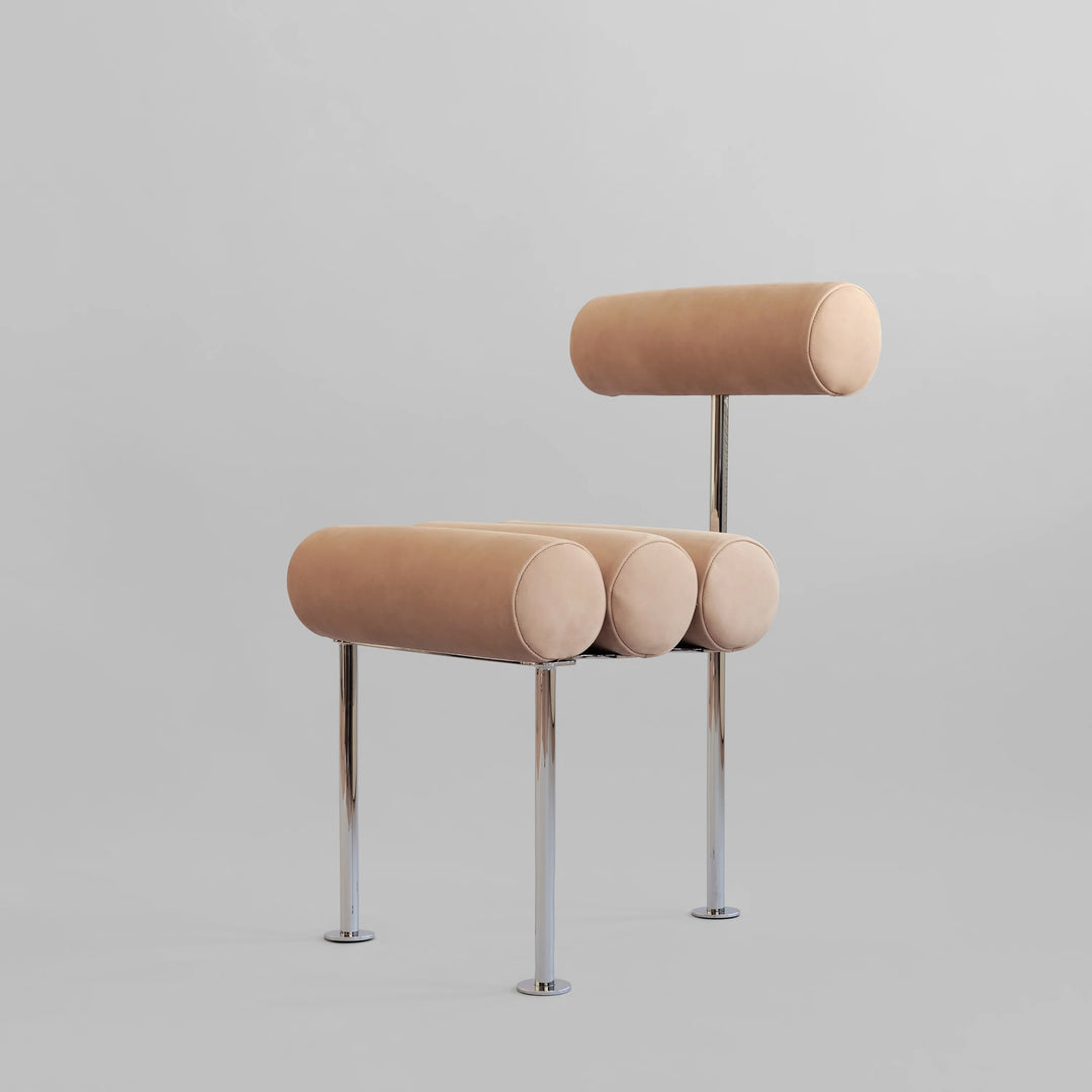 PRE-ORDER │ 101 COPENHAGEN Hiro Dining Chair, Stainless Steel/Nubuck