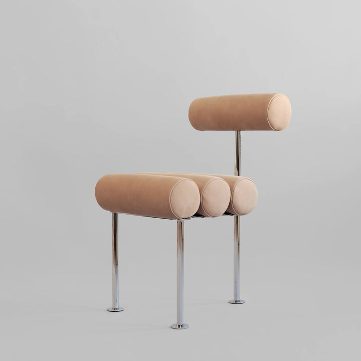 PRE-ORDER │ 101 COPENHAGEN Hiro Dining Chair, Stainless Steel/Nubuck