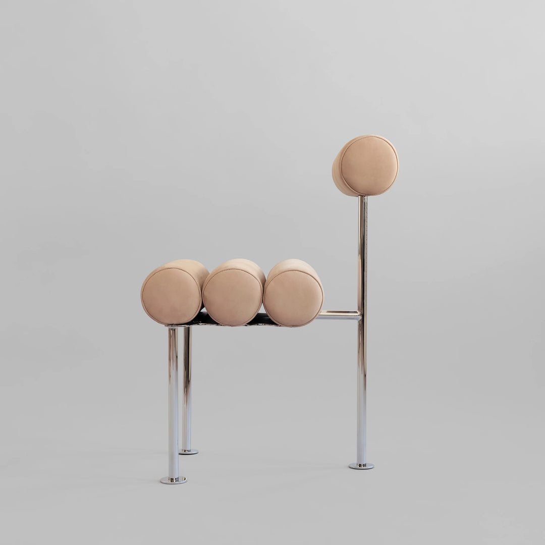 PRE-ORDER │ 101 COPENHAGEN Hiro Dining Chair, Stainless Steel/Nubuck