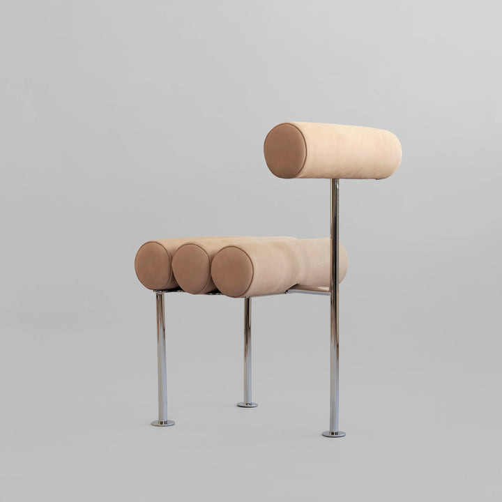 PRE-ORDER │ 101 COPENHAGEN Hiro Dining Chair, Stainless Steel/Nubuck