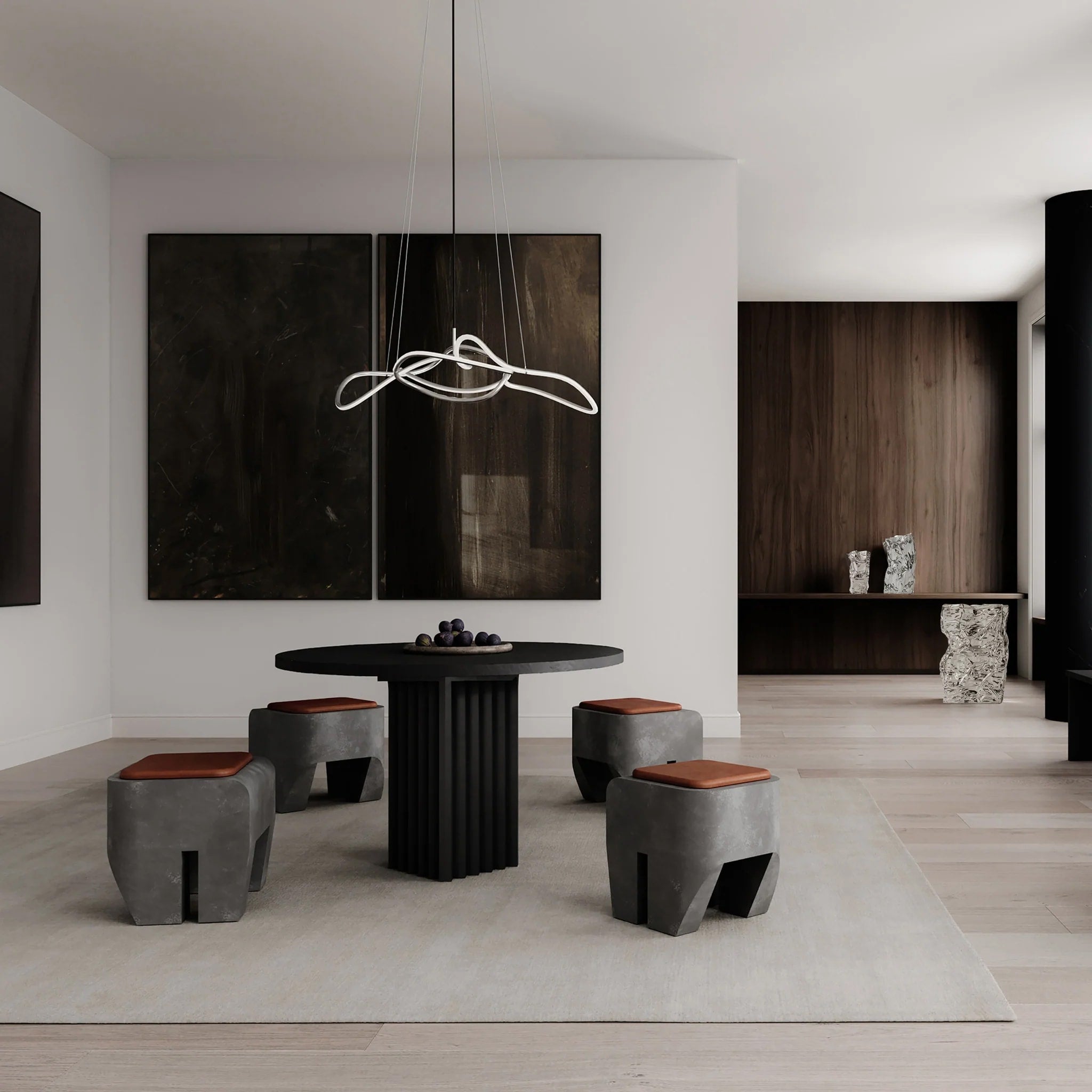 101 COPENHAGEN Kami Vase Medio, H35cm, Chrome