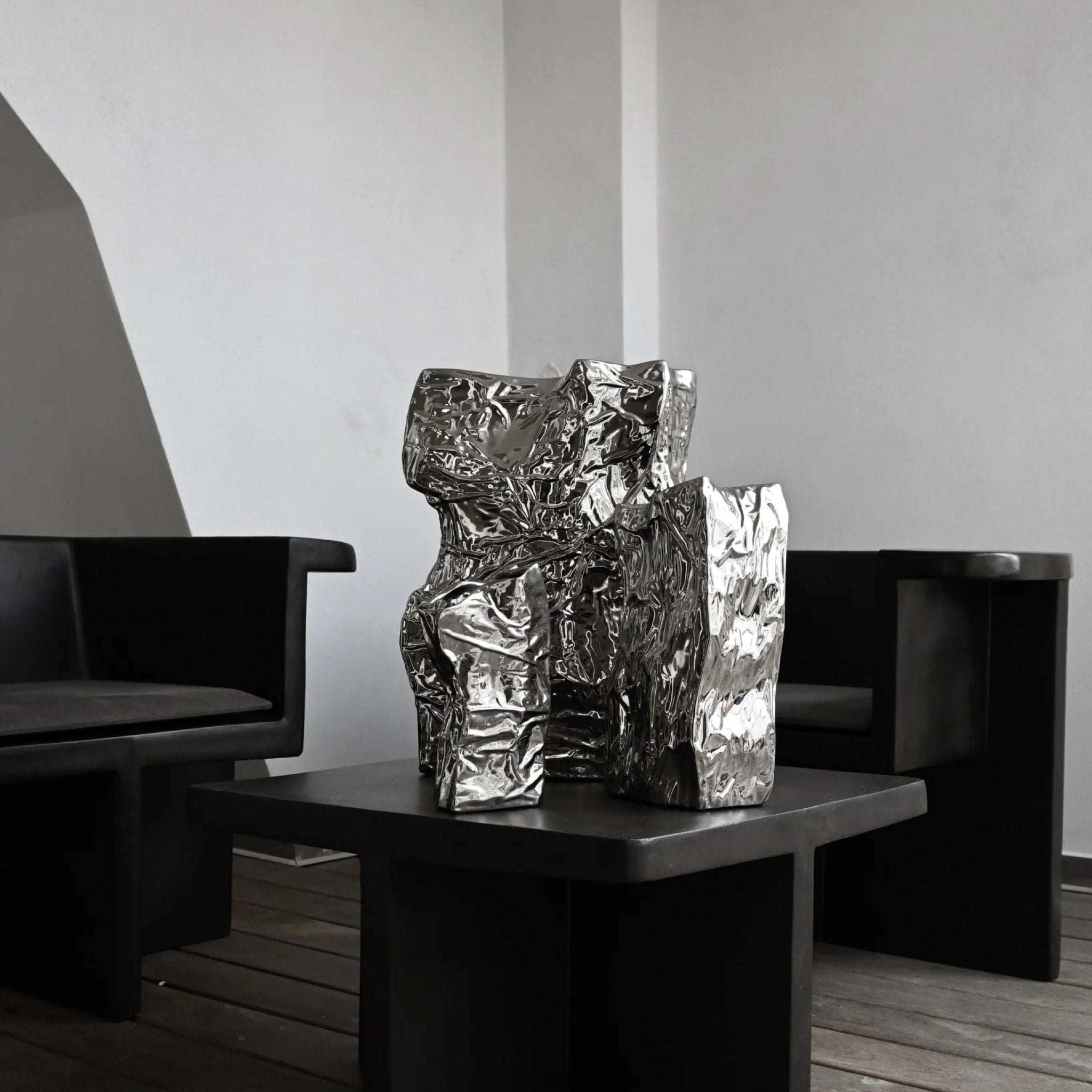 101 COPENHAGEN Kami Vase Medio, H35cm, Chrome