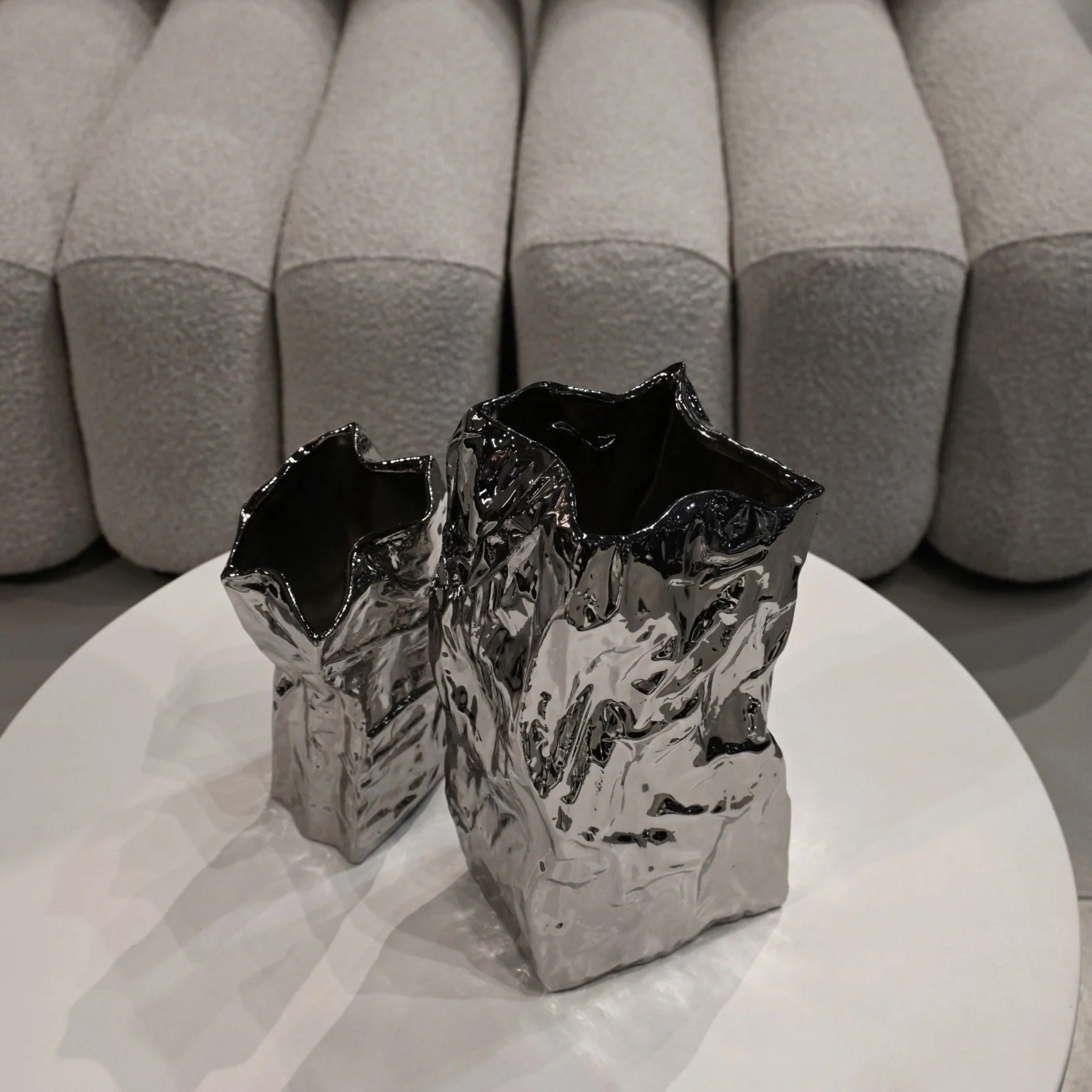 101 COPENHAGEN Kami Vase Medio, H35cm, Chrome