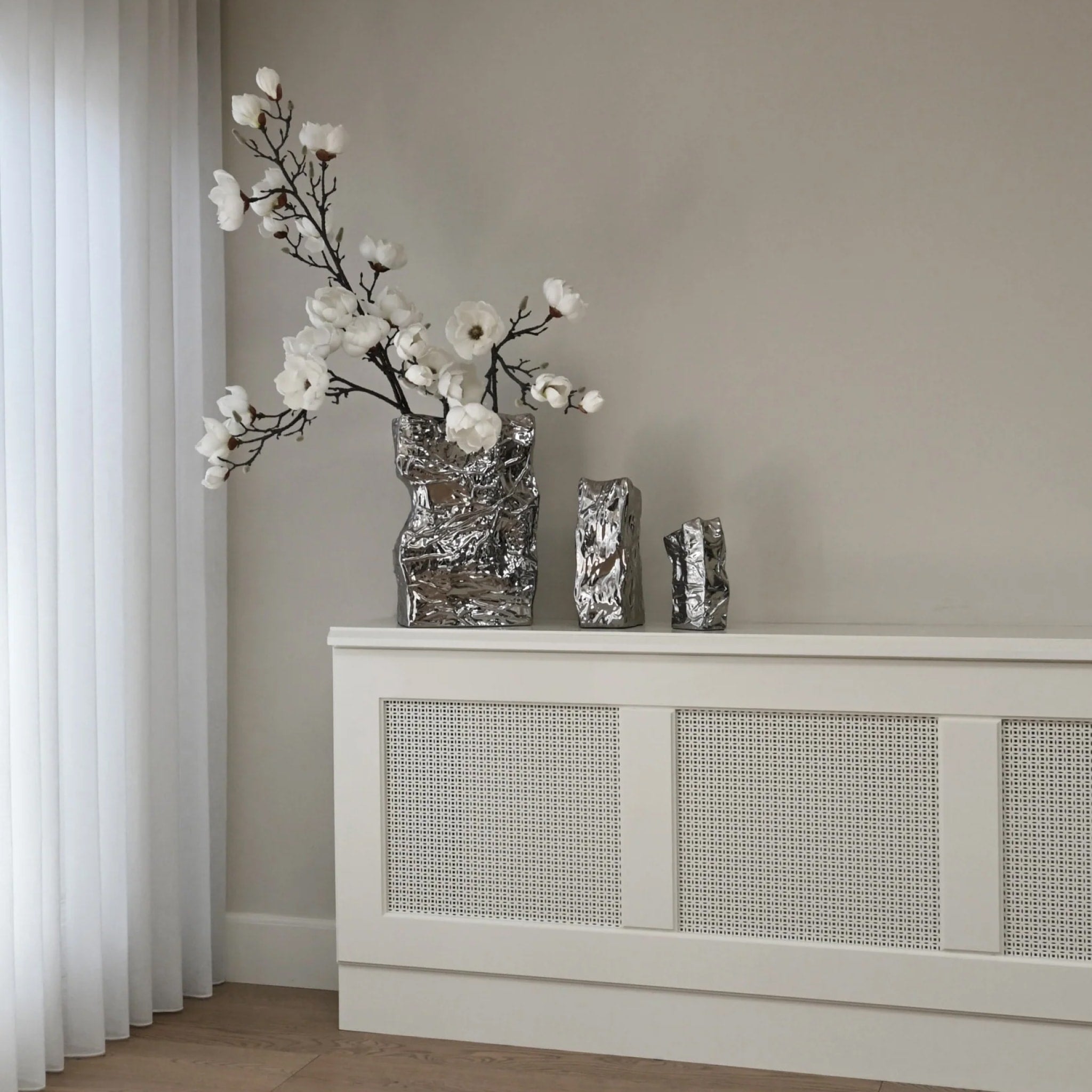 101 COPENHAGEN Kami Vase Medio, H35cm, Chrome