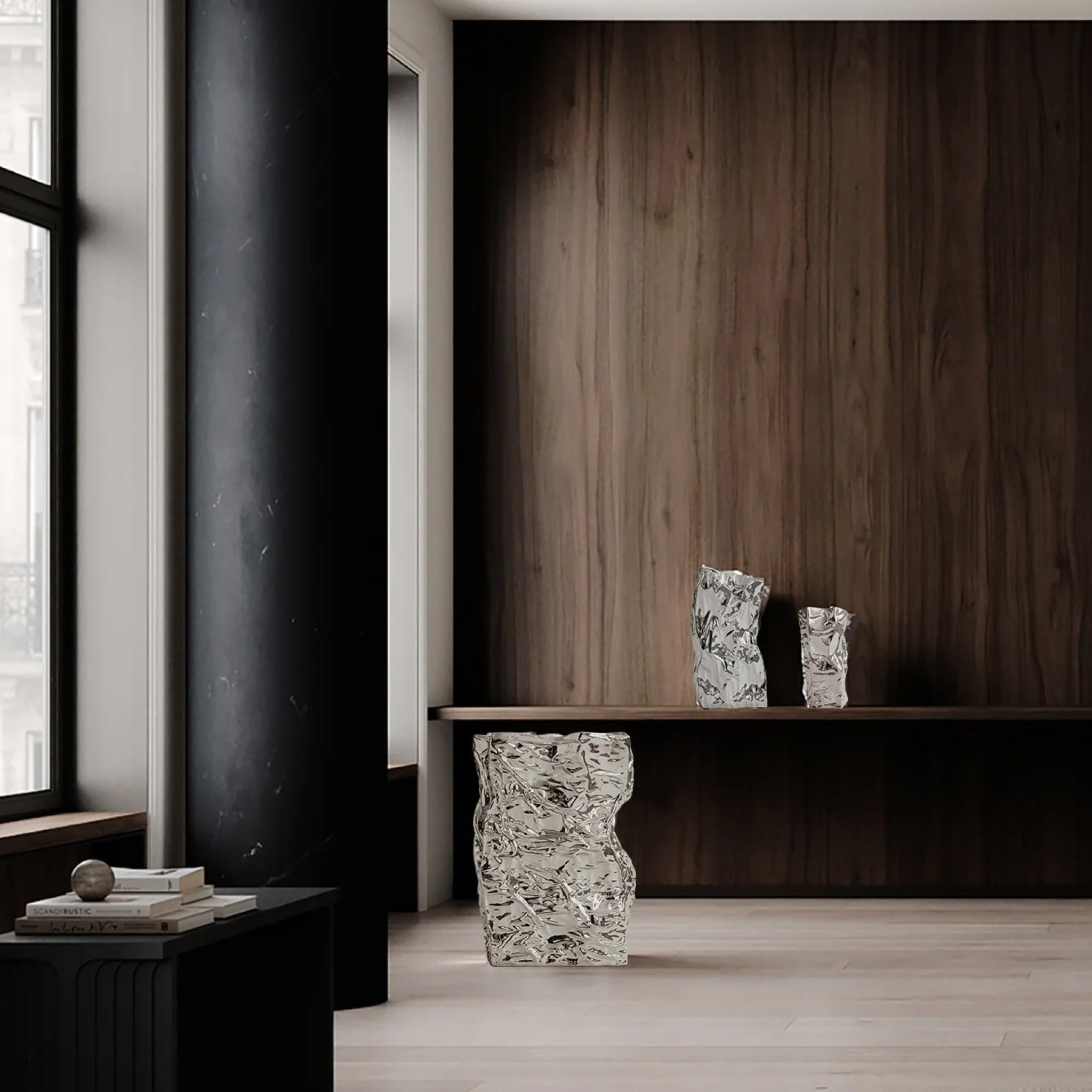 101 COPENHAGEN Kami Vase Mini, H25cm, Chrome