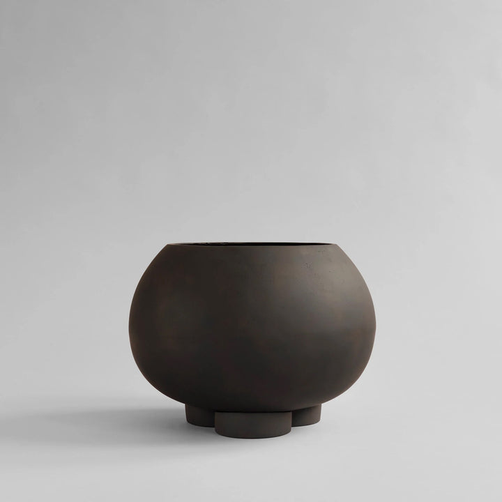 101 COPENHAGEN Urchin Plant Pot, Medio, Coffee