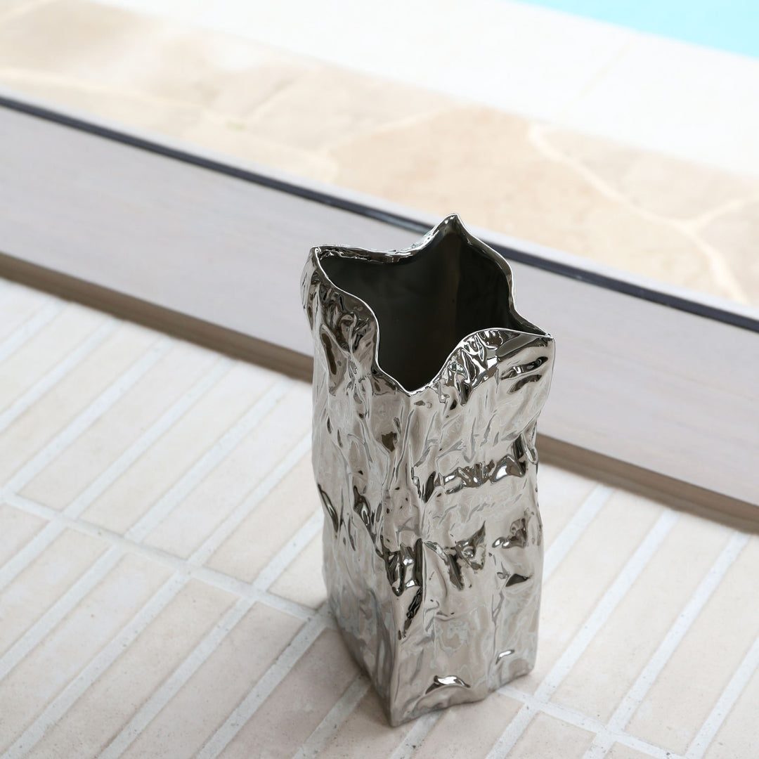 101 COPENHAGEN Kami Vase Mini, H25cm, Chrome