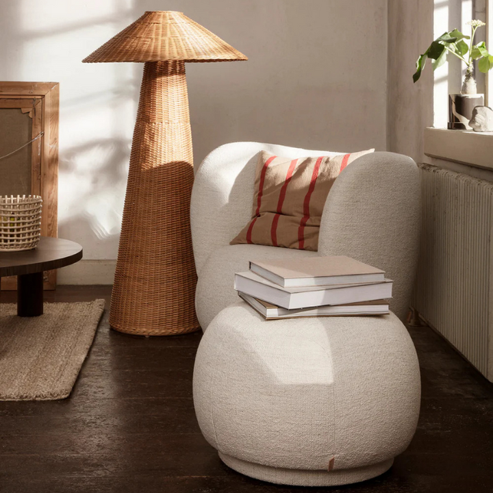 FERM LIVING Rico Pouf, Boucle, Off-White