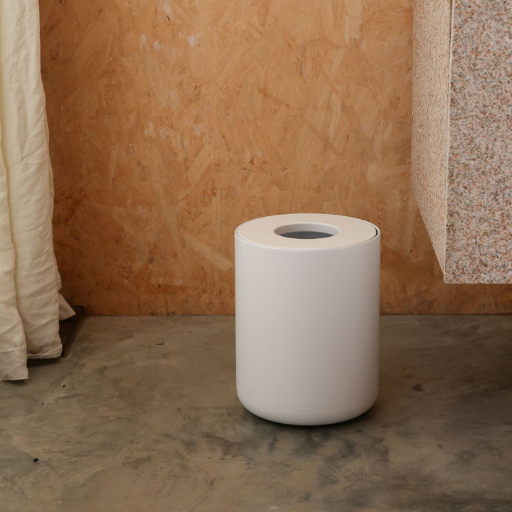 Designstuff Round Bin in white at Ross Farm, Australia