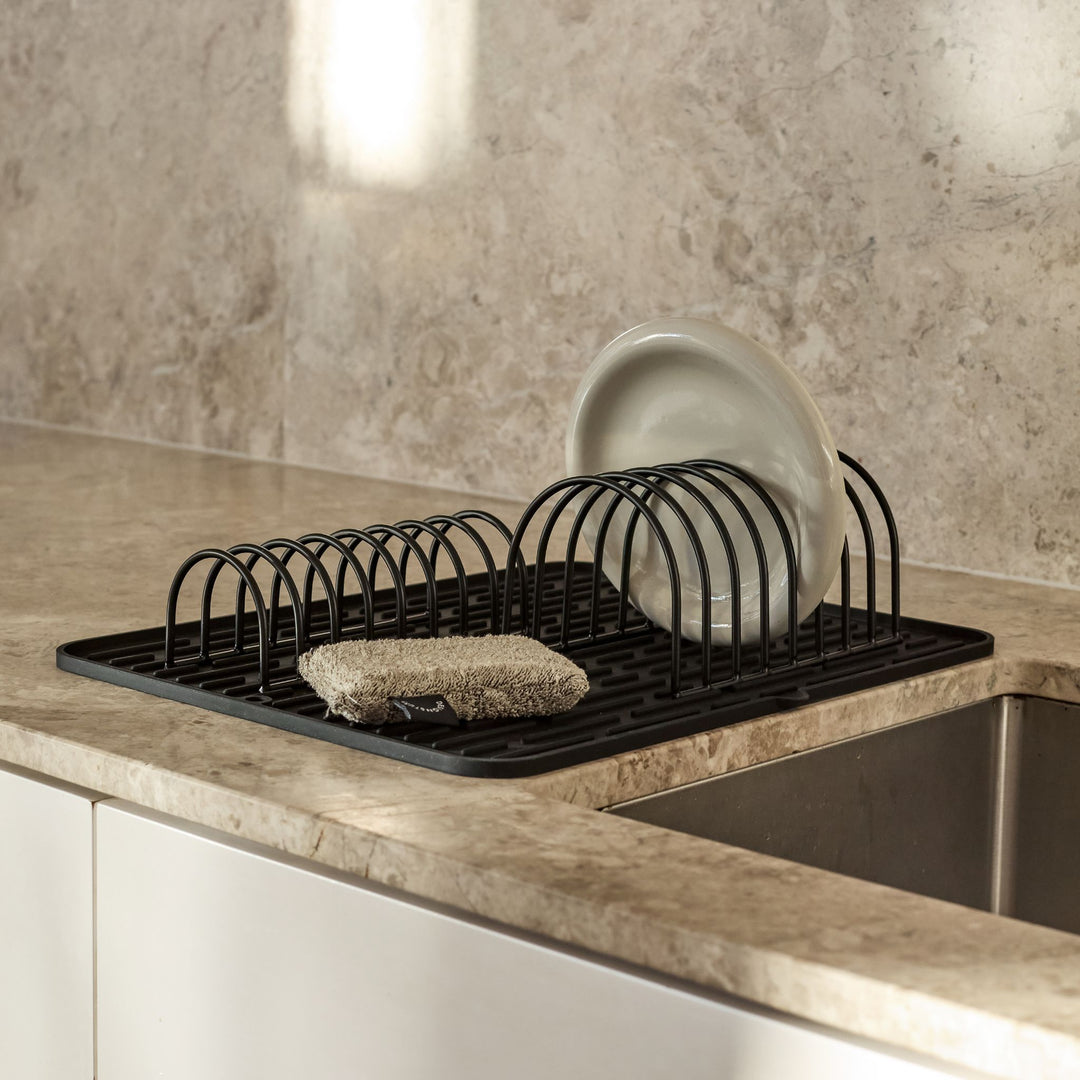 DESIGNSTUFF DRIP Dish Drainer, Black (Set of 2)