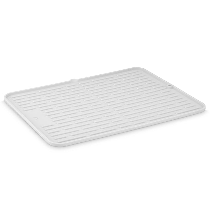 DESIGNSTUFF DRIP Folding Silicone Drying Mat Large with Drainage Mouth, Light Grey