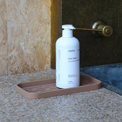 DESIGNSTUFF Sink Tray and Sponge Holder Silicone, Camel