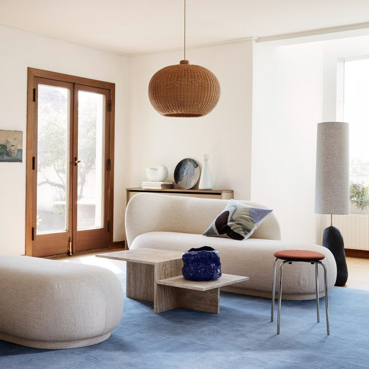 FERM LIVING Rico Ottoman, Boucle, Off-White