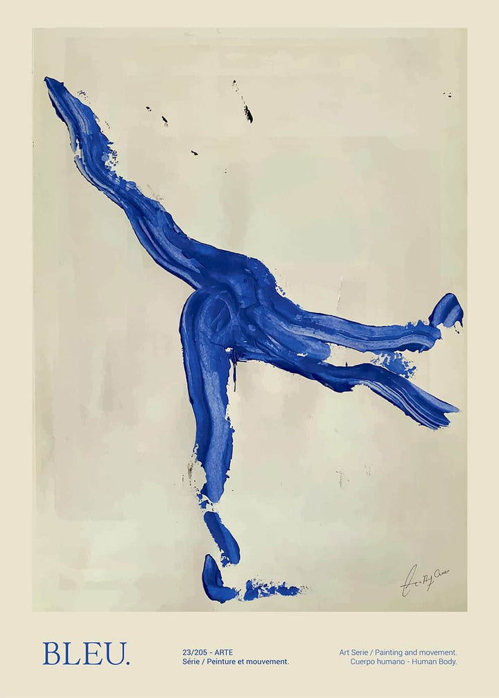 THE POSTER CLUB Lucrecia Rey Caro, Bleu, Poster Art Print, 2 Sizes