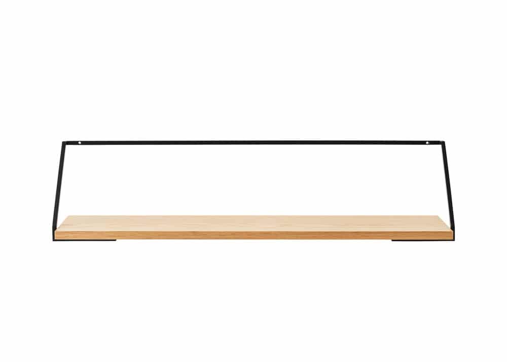 AUDO CPH Rail Shelf, 92x25cm, Black Steel w/ Natural Oak