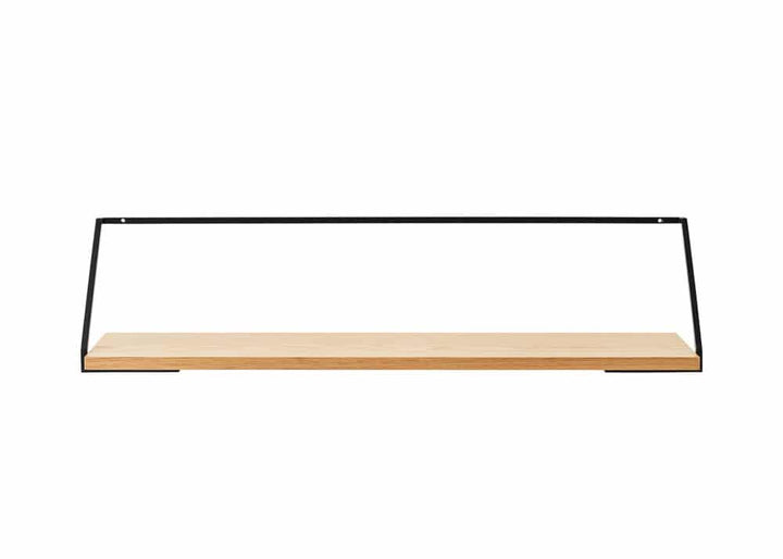 AUDO CPH Rail Shelf, 92x25cm, Black Steel w/ Natural Oak