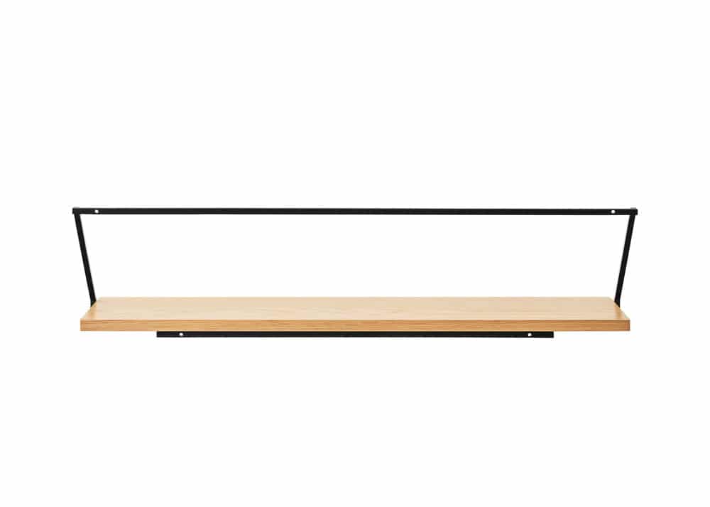 AUDO CPH Rail Shelf, 92x25cm, Black Steel w/ Natural Oak
