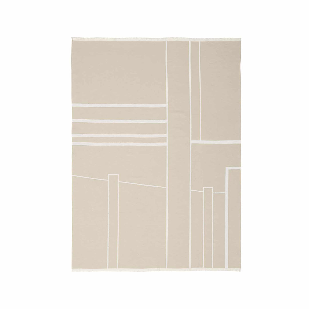 KRISTINA DAM STUDIO Architecture Throw, Brushed Cotton, Beige/Off White