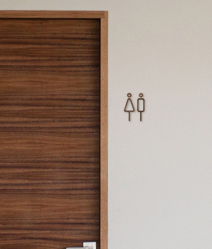 MOHEIM Gender Neutral Restroom Sign, Walnut